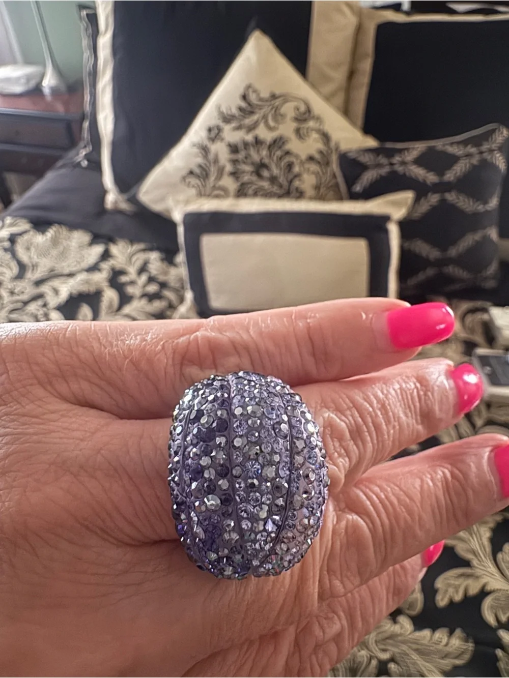 Swarovski Purple Pave Crystal Dome Ring